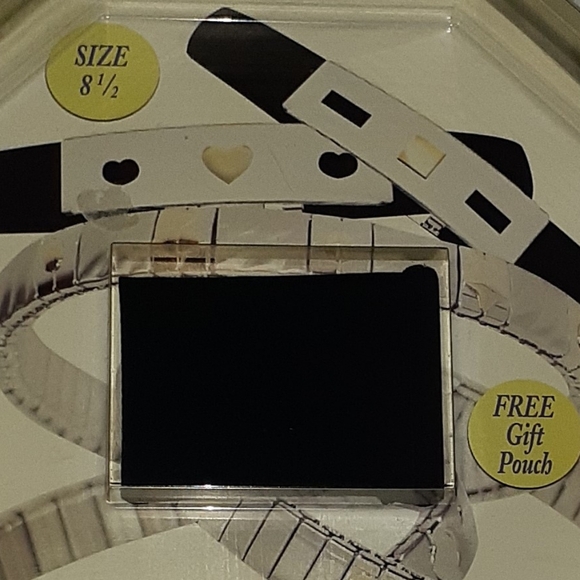 18KT GOLD & STAINLESS-STEEL BLACK BRACELET WITH BAG - Picture 2 of 8